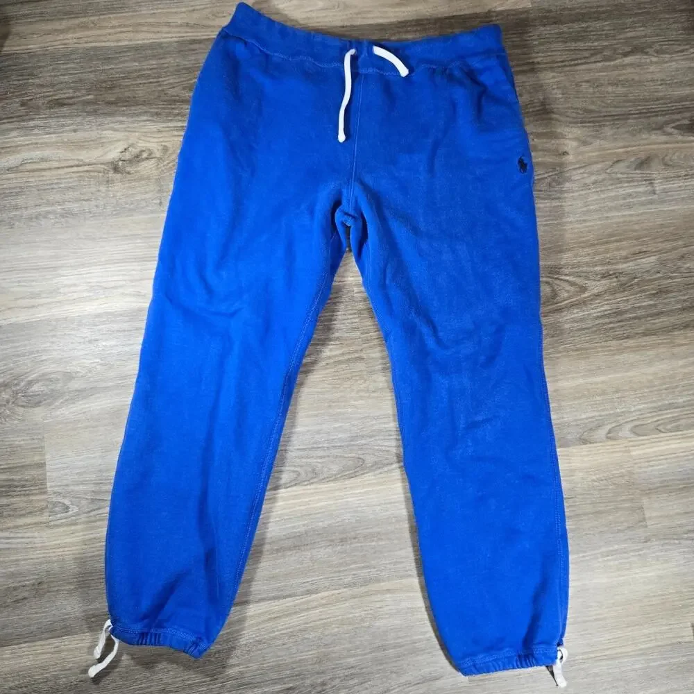 Polo Ralph Lauren Sweatpants Mens XXL Royal Blue Fleece Jogger Pony Logo Preppy